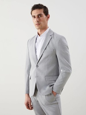 LC Waikiki Gri Dar Kalıp Erkek Blazer Ceket