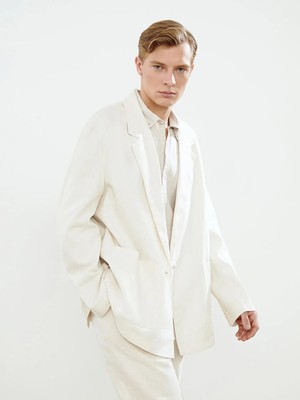 LC Waikiki Bej Rahat Kalıp Erkek Blazer Ceket