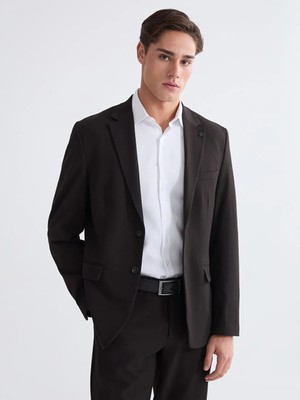 LC Waikiki Kahverengi Standart Kalıp Erkek Blazer Ceket