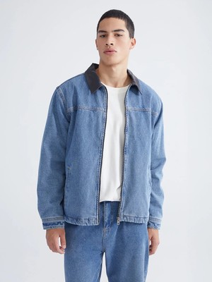 LC Waikiki Indigo Rahat Kalıp Erkek Jean Ceket