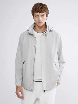 LC Waikiki Gri Standart Kalıp Kapüşonlu Erkek Yağmurluk