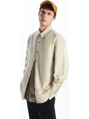 LC Waikiki Bej Standart Kalıp Erkek Jean Ceket