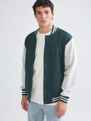 LC Waikiki Yeşil Rahat Kalıp Uzun Kollu Erkek Kolej Ceket