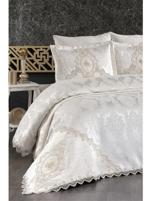 Danteel Home Nihan Gipürlü Yatak Örtüsü 3 Parça (Krem)