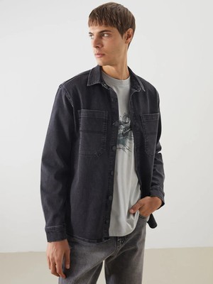 LC Waikiki Antrasit Standart Kalıp Erkek Jean Ceket