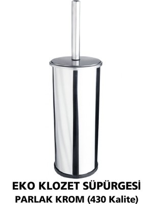 Onno Eko Klozet Süpürgesi Parlak Krom (430 Kalite)