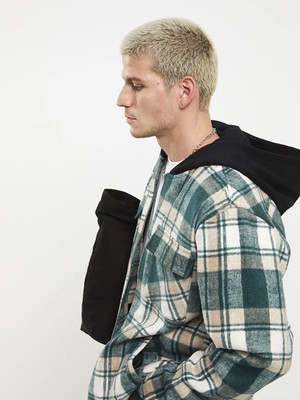 LC Waikiki Yeşil Regular Fit Uzun Kollu Ekose Erkek Oduncu Gömlek Ceket