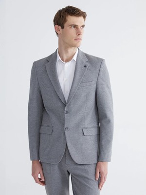 LC Waikiki Gri Dar Kalıp Erkek Blazer Ceket
