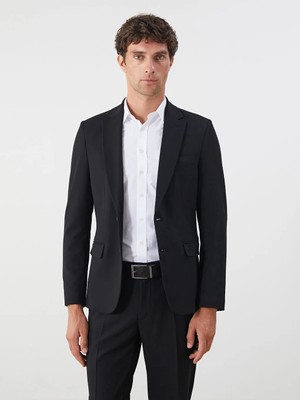 LC Waikiki Siyah Dar Kalıp Erkek Blazer Ceket