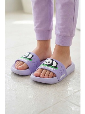 Gezer Panda Yazlık Kız Çocuk PU Islak Zemine Uygun Rahat Taban Ev Bahçe Banyo Havuz Terlik