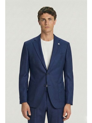 Sabri Özel Erkek Parlement Rahat Kesim Comfort Fit Dokuma Fleto Kapaklı Cep Çift Yırtmaçlı Düğmeli 4 Drop Takım Elbise