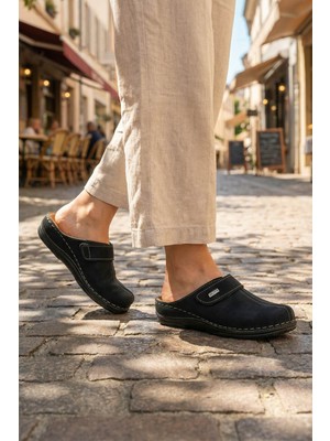 Gezer FEICHTINGEN Kadın Yazlık İç Taban Hakiki Deri Tek Cırtlı Ayarlanabilir Rahat Taban Günlük Terlik