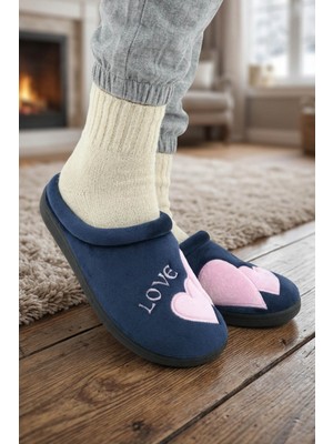 Gezer Kadın Kışlık Nakışlı Tasarım Havlu Kumaş PU Taban Rahat Ev Bahçe Gondol Terlik