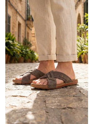 Gezer Yazlık Erkek Suni Deri Günlük Terlik