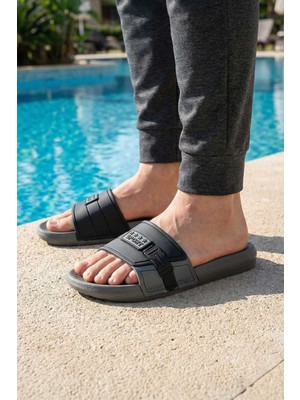 Gezer Sport Erkek Yazlık PU Islak Zemine Uygun Günlük Ev Banyo Bahçe Havuz Terlik