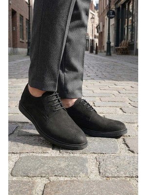 Al-Me Erkek İç Dış Hakiki Deri Ortopedik Rahat Taban Bağcıklı Ayarlanabilir Günlük Klasik Ayakkabı