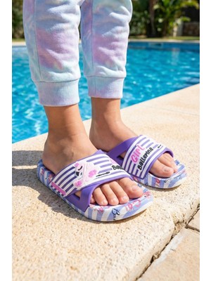 Gezer Kız Çocuk Yazlık Ballerina PU Islak Zemine Uygun Ev Banyo Bahçe Havuz Terlik