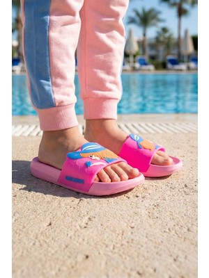 Gezer Kız Çocuk Yazlık PU Islak Zemine Uygun Ev Banyo Bahçe Havuz Terlik