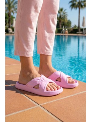 Gezer Kadın Yazlık Eva Islak Zemine Uygun Ev Bahçe Banyo Terlik