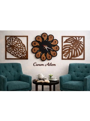 Duvar Saati 40 cm Çiçekler 30 cm Şık ve Modern NO69