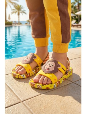 Gezer Yazlık Erkek Çocuk Islak Zemine Uygun Ev Bahçe Plaj Havuz Günlük Terlik Sandalet