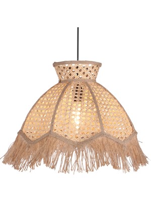 Mylamp Nilüfer Hazeran Sarkıt Avize Püsküllü, Hazeran Örgü Bohem Avize 40X35 cm