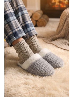 Gezer Kışlık Içi Peluşlu Kadın Ev Bahçe Terlik