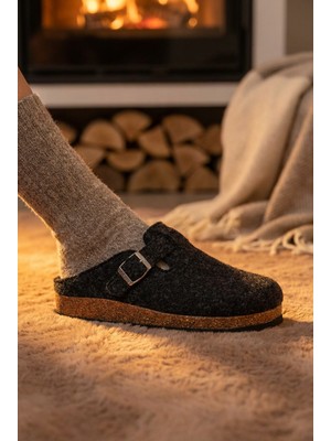 Gezer Kışlık Mantar Taban Tokalı Ayarlanabilir Ev Bahçe Kadın Terlik