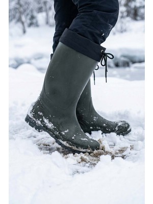 Gezer Kışlık Bağcıklı İçi Kürklü Su Geçirmez Erkek Çizme