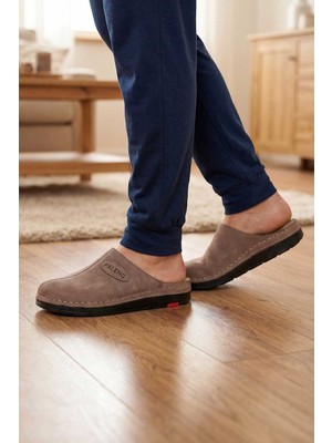 Gezer Paleng Kışlık  Deri Erkek Terlik