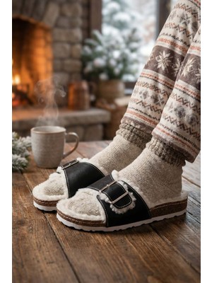 Paleng Içi Peluşlu Mantar Taban Kadın Terlik