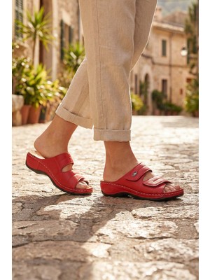 Paleng Kadın Ayarlanabilir Hakik Deri Terlik