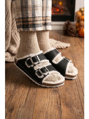 Gezer Paleng Mantar Taban Kışlık Kadın Terlik