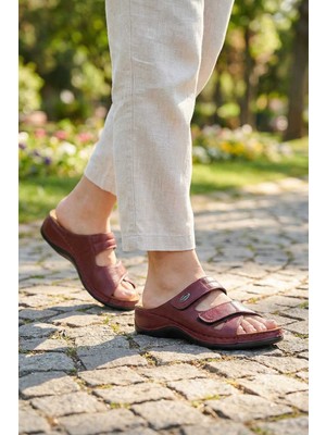 Paleng Kadın Ayarlanabilir Hakiki Deri Terlik