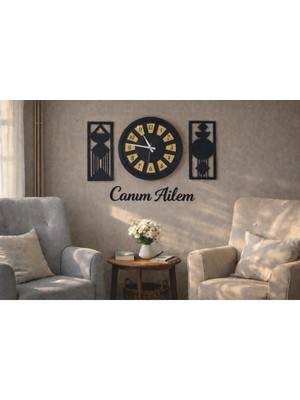 Salon Saati 40 cm Canım Ailem Temalı No 30
