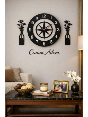 Salon Saati 40 cm Canım Ailem Temalı NO32