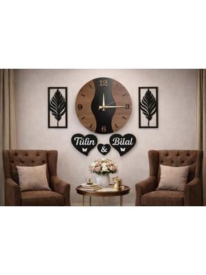 Duvar Saati Salon ve Odalar Için Kişiye Özel Şık ve Modern No 140