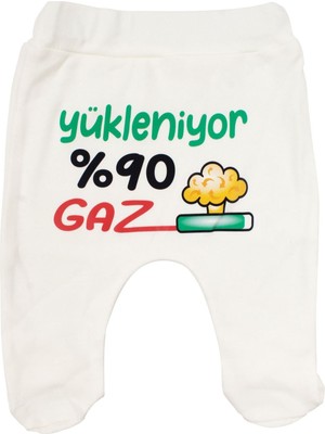 by BebekOdam Unisex Ekru Yükleniyor %90 Gaz Baskılı Patikli Tek Alt - 1016492