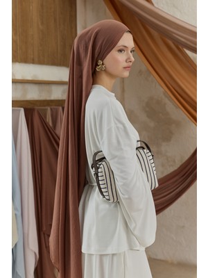 QEF Soft Line Pamuk Şal Kestane