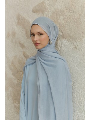 QEF Soft Line Pamuk Şal Açık Mavi