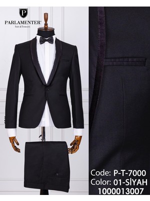 Fabio Cassel Erkek Yaka Biyeli Damatlık Slim Fit Takım Elbise