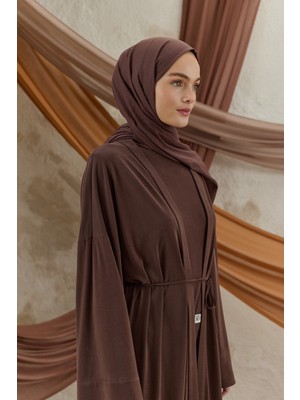 QEF Soft Line Pamuk Şal Kızıl Kahve