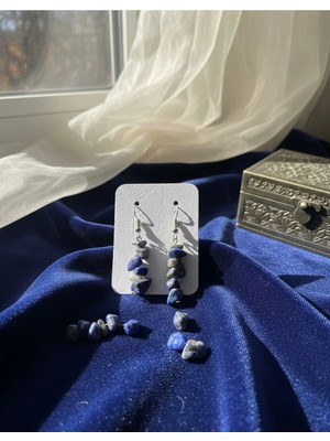 Meneva Aksesuar Lapis Lazuli Doğal Taş Küpe