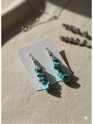 Meneva Aksesuar Firuze Doğal Taş Küpe