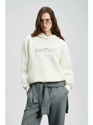 Lufian Cassa Kadın Kırık Beyaz Örme Sweatshirt 122030023