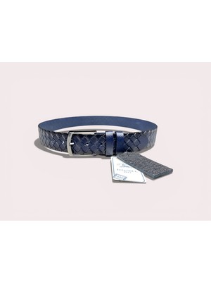 İstanbul Belt Hakiki Deri Erkek Kemer – Örgü Desenli – 4 cm – Tek Kat Kalın Deri
