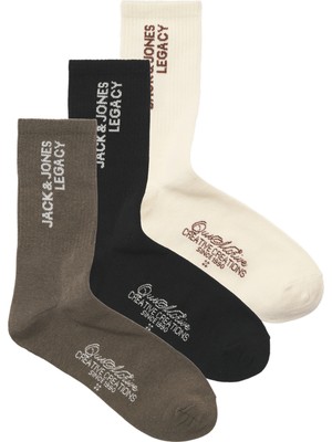 Jack & Jones Erkek 3'lü Logolu Tenis Çorap Paketi - Roar