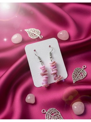 Meneva Aksesuar Okyanus Işıltılı Lila Doğal Taş Küpe