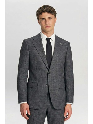 Giotelli Füme 6 Drop Polyester Viskon Karışımlı Erkek Takım Elbise