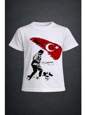 Dıgıl Kids Atatürk ve Türk Bayrağı Kocatepe Baskılı Çocuk T-Shirt